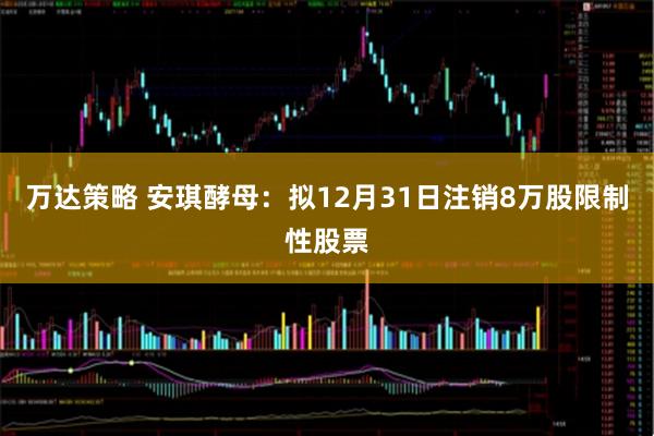 万达策略 安琪酵母：拟12月31日注销8万股限制性股票